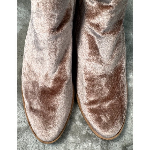 Dolce Vita Mauve Pink Blush Velvet Ankle Boots Booties Womens Size 8 Boho - Picture 7 of 7